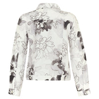 Simply art by Dolcezza - Linen Jacket - Off White Grey Flowers