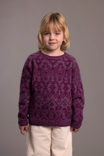 Possum - Children's Fair Isle Sweater - Berry