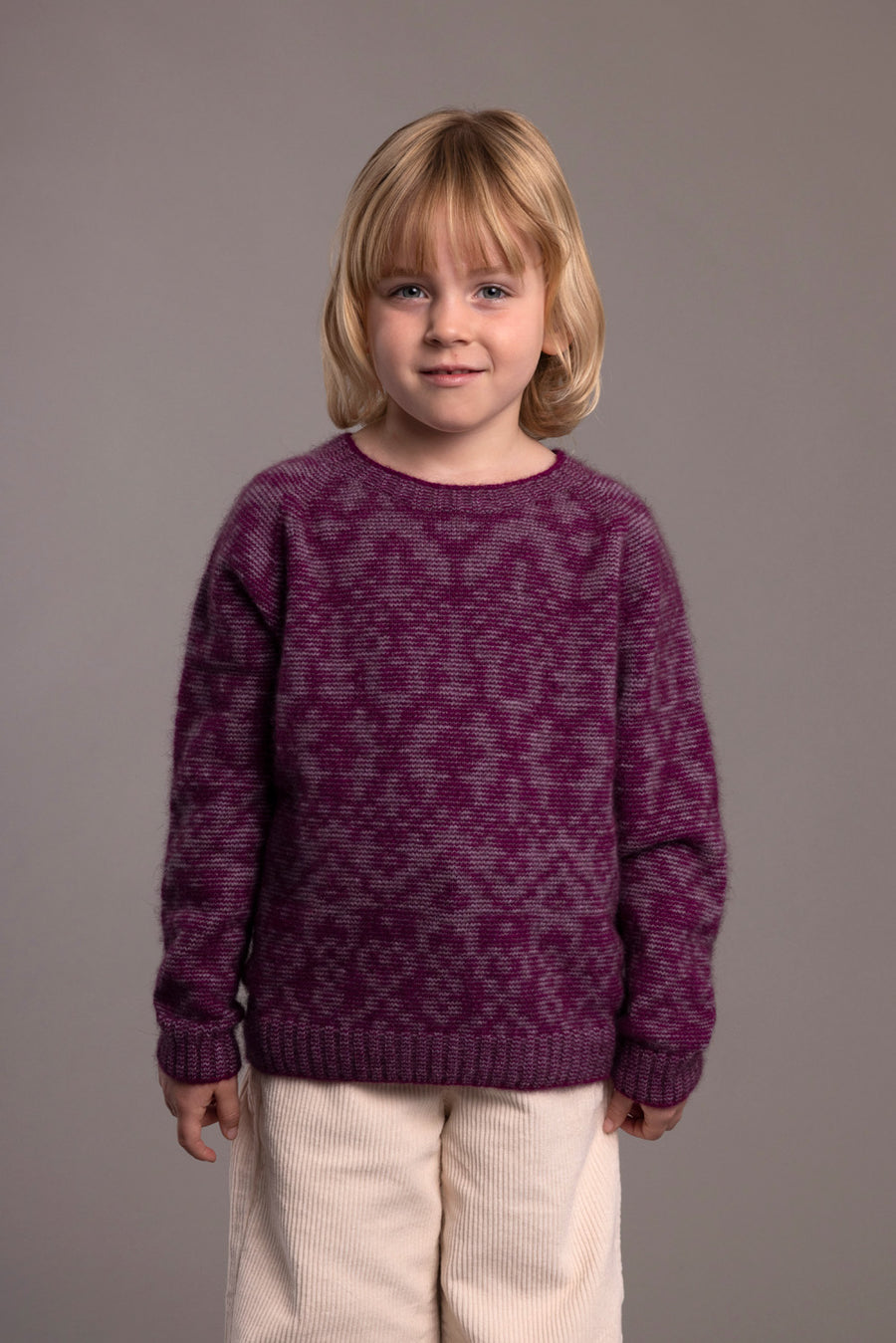 Possum - Children's Fair Isle Sweater - Berry