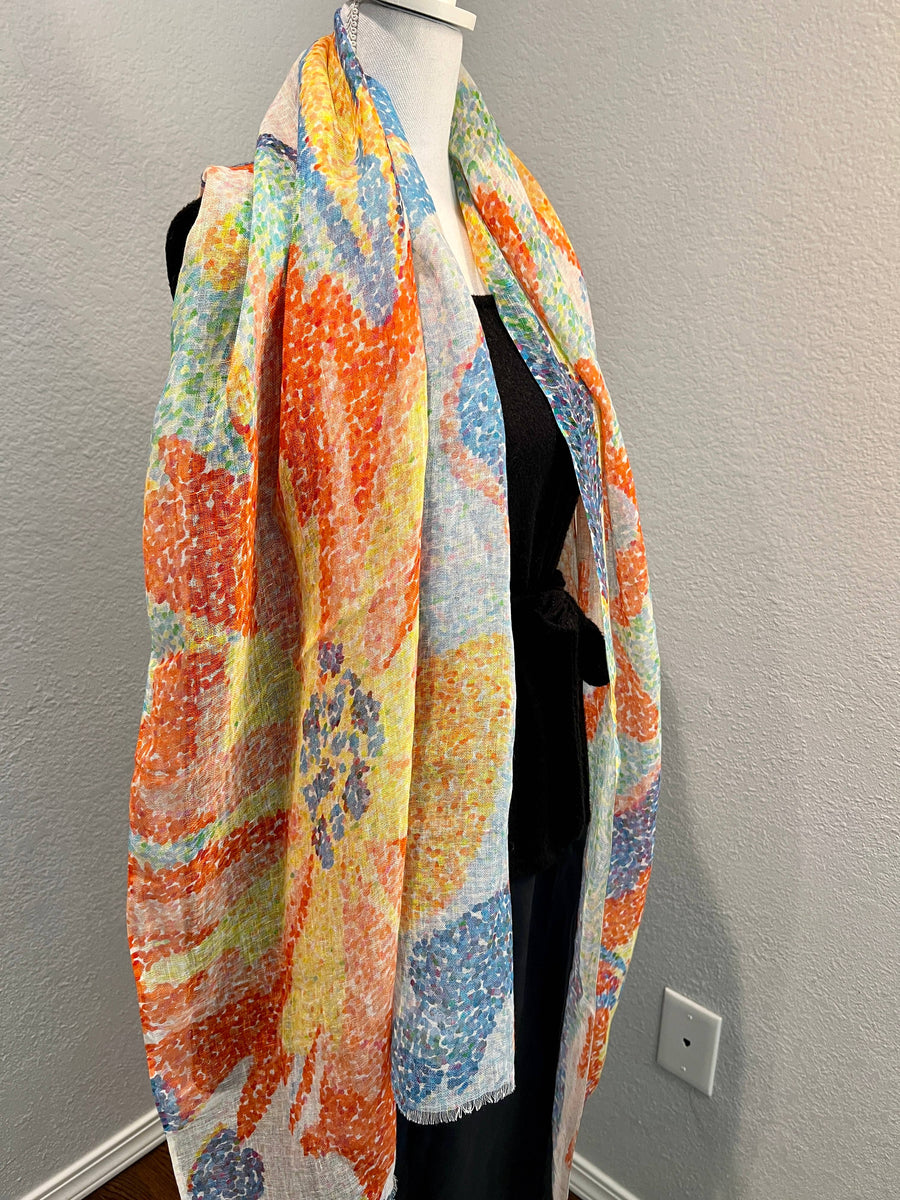 In Style - Linen Scarf - Orange