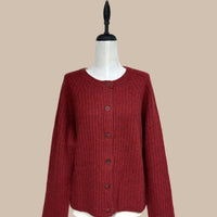 Zaha Yak Cardigan - Dark Red