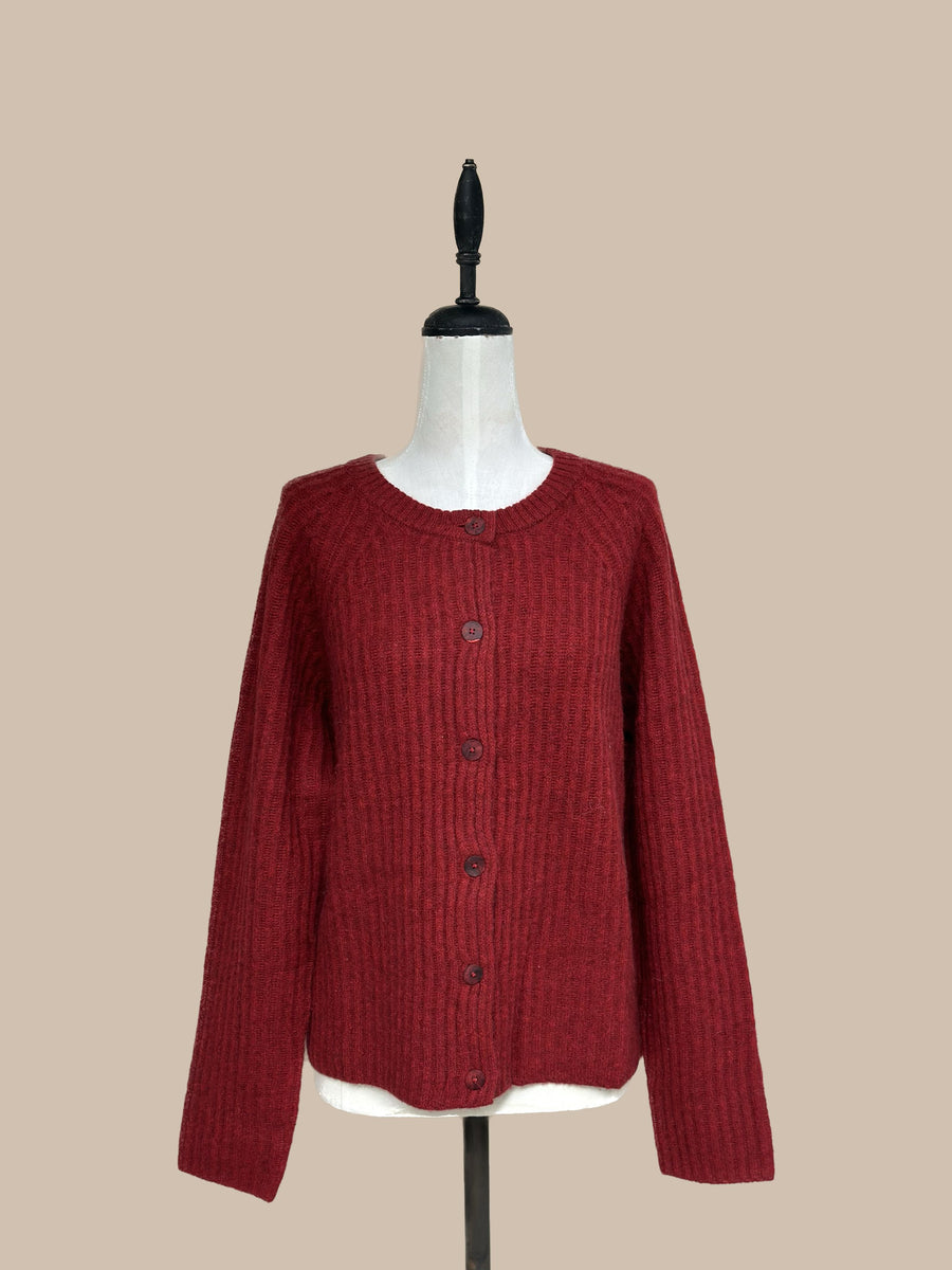 Zaha Yak Cardigan - Dark Red