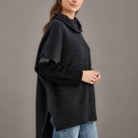 Possum - Step Hem Poncho - Charcoal