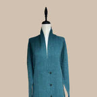 Zonia Long Yak Sweater Coat - Dark Aqua