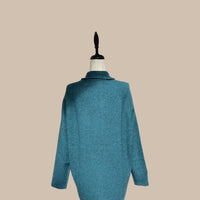 Zonia Long Yak Sweater Coat - Dark Aqua