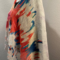 In Style - Linen Poncho - Abstract Watercolor