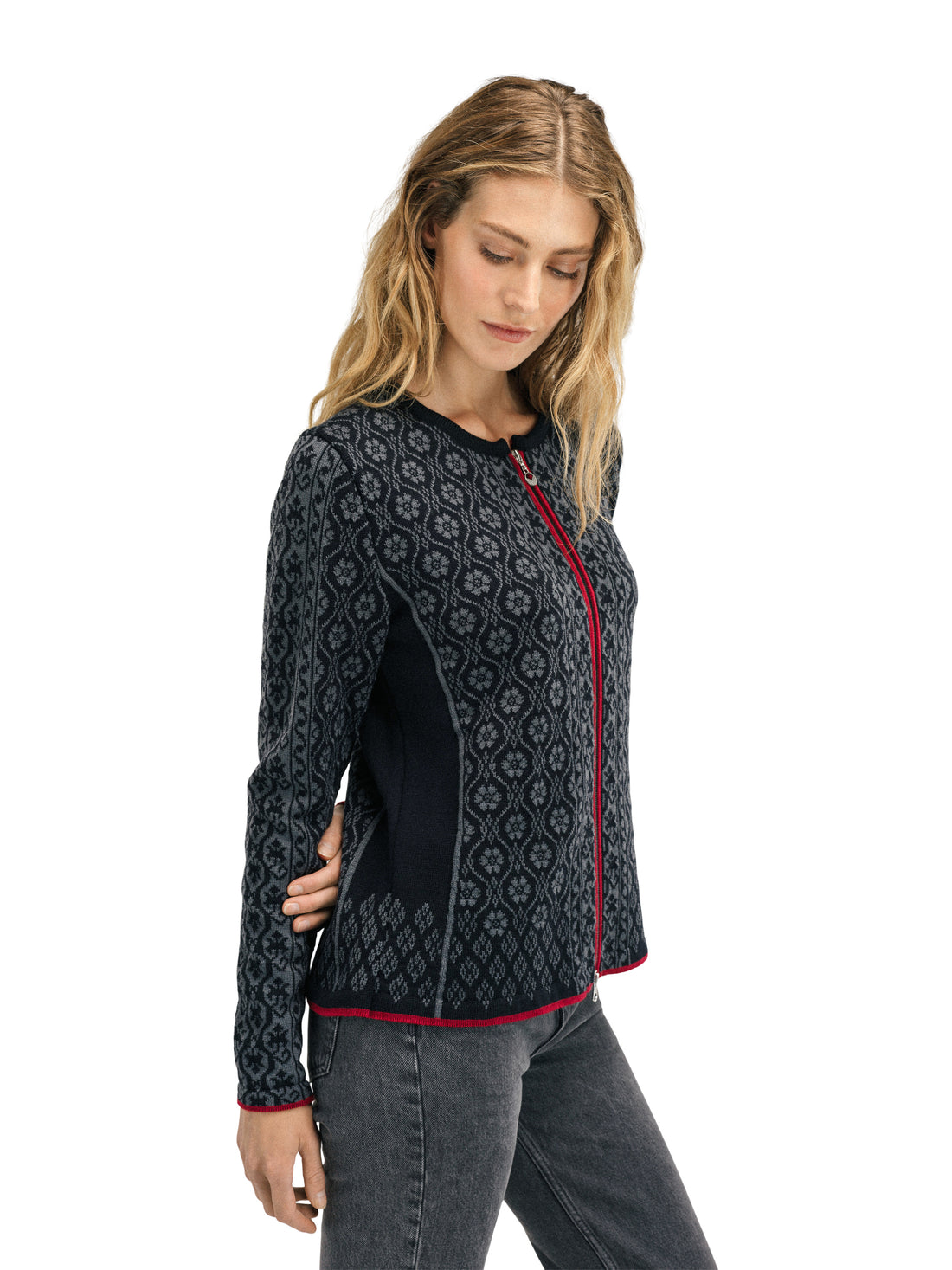 Dale of Norway - Singsaker Feminine Jacket - Black/Redrose