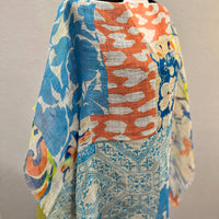 In Style - Linen Poncho - Blue