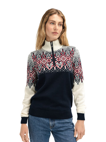 Dale of Norway - Winterland Women's Sweater in Navy/Off-White/Raspberry