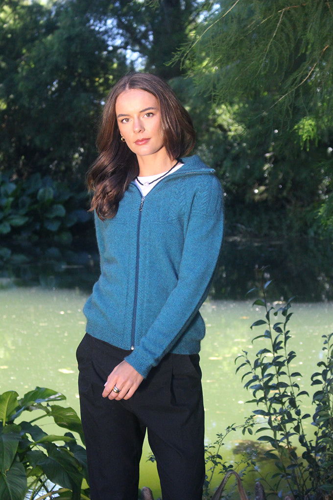 Possum - Rangitoto Cable Jacket - Teal