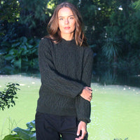 Possum - Cable Sweater - Moss