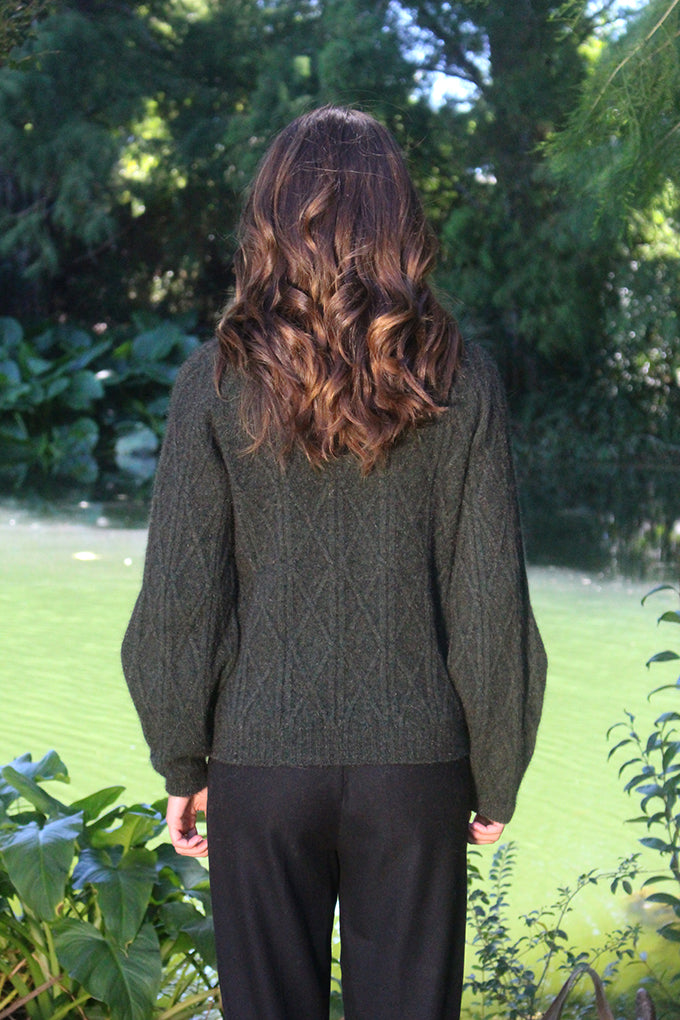 Possum - Cable Sweater - Moss