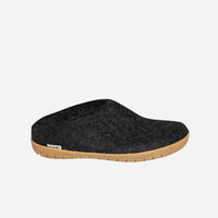 Glerups Unisex Slippers - Rubber Soles - Charcoal