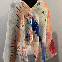 In Style - Linen Poncho - Abstract Watercolor