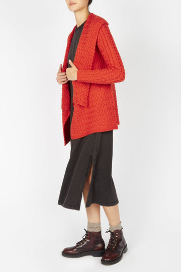 Irish -  Glenross Waterfall Cardigan - Orange Marl