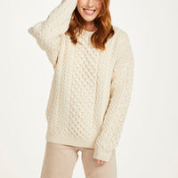 Aran - Traditional Sweater - Merino White