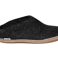 Glerups Unisex Slippers - Leather Soles - Charcoal