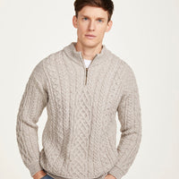 Aran - Half Zip Sweater - Oat