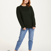 Aran - Unisex Crew Neck Sweater - Seaweed Green