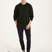 Aran - Unisex Crew Neck Sweater - Seaweed Green