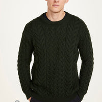 Aran - Unisex Crew Neck Sweater - Seaweed Green