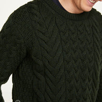 Aran - Unisex Crew Neck Sweater - Seaweed Green