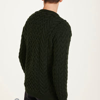 Aran - Unisex Crew Neck Sweater - Seaweed Green