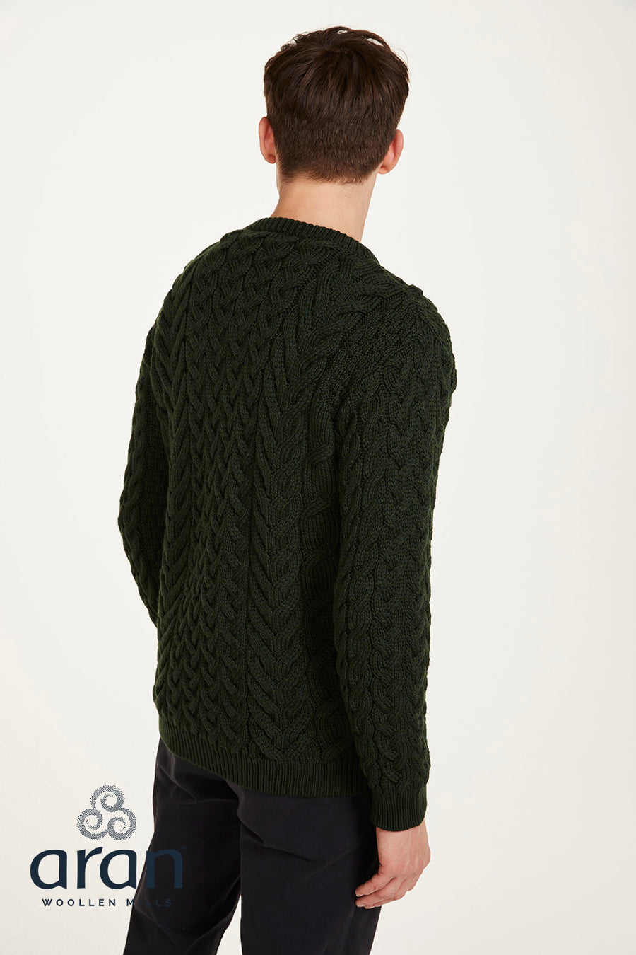 Aran - Unisex Crew Neck Sweater - Seaweed Green