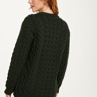 Aran - Unisex Crew Neck Sweater - Seaweed Green