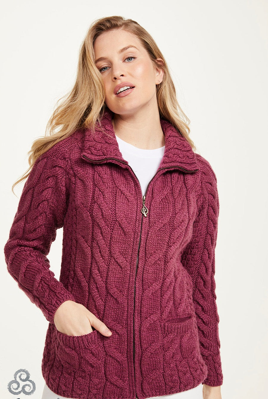 Shaped Zipper Cardigan