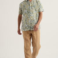 Men's Blue Heron Shirt - Ecru