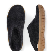 Glerups Unisex Slippers - Rubber Soles - Charcoal