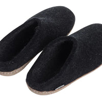 Glerups Unisex Slippers - Leather Soles - Charcoal