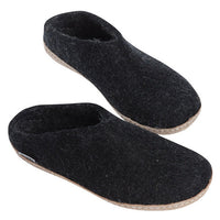 Glerups Unisex Slippers - Leather Soles - Charcoal