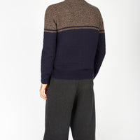 Irish - Colour Block Crew Neck - Shadow Marl/Midnight