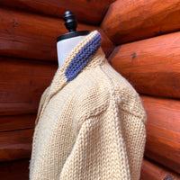 Canadian Knit Sweater - Cream - Blue Trim