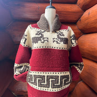 Canadian Knit Sweater - Merlot Deer