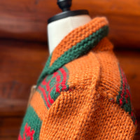 Canadian Knit Sweater - Orange/Green