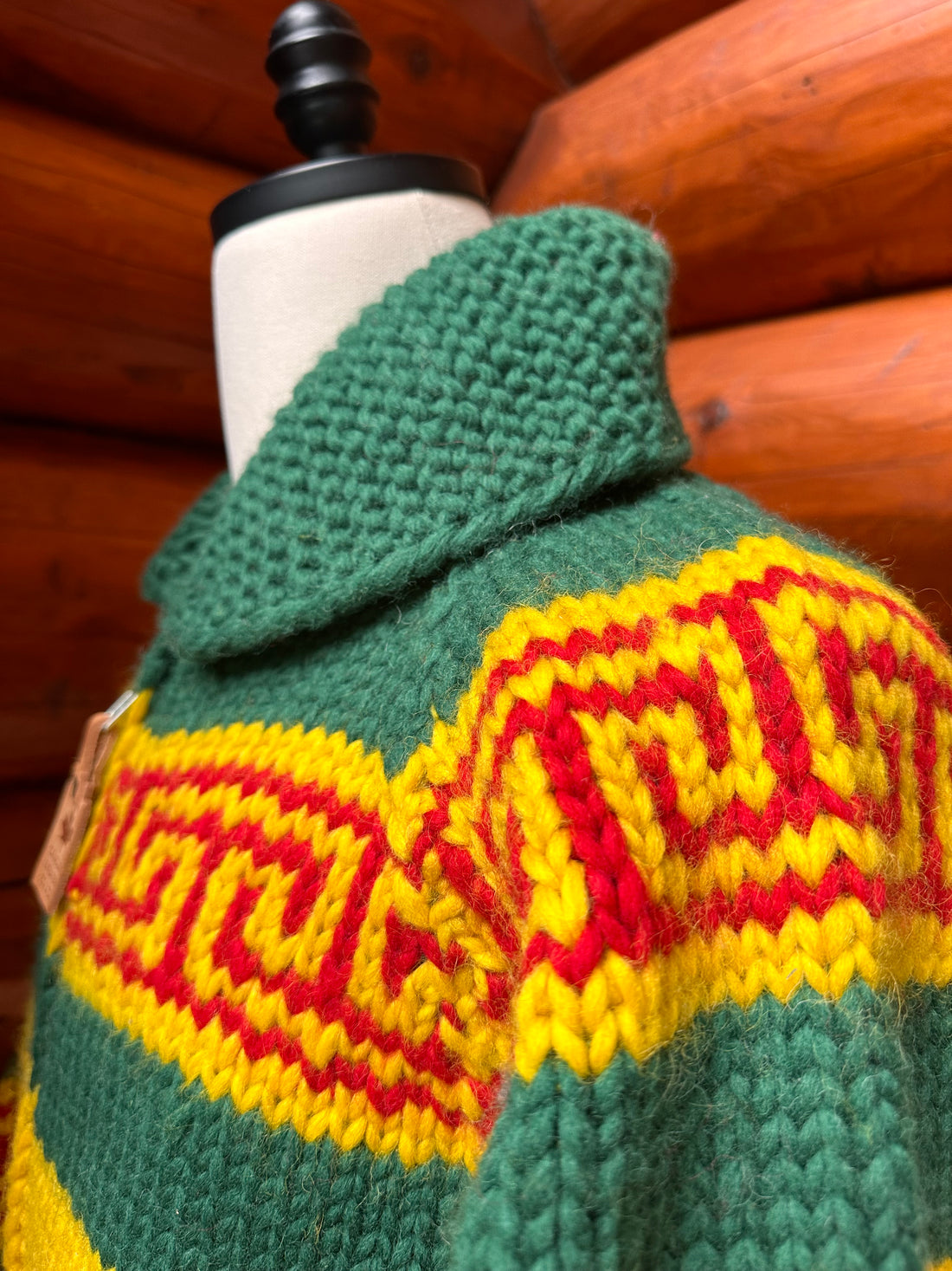 Canadian Knit Sweater - Yellow Eagle