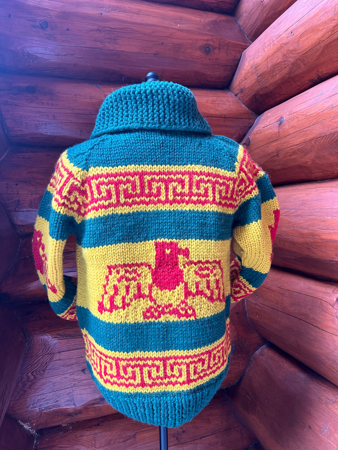 Canadian Knit Sweater - Yellow Eagle