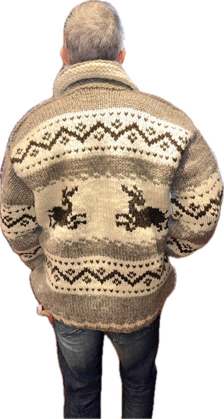 Cowichan Sweater Design Deer - XXL