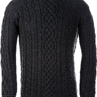 Aran - Men's Aran Sweater - Dark Grey