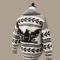 Cowichan Sweater 46" on a mannequin from behind