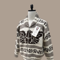 Cowichan Sweater 50" on a mannequin