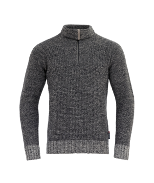 Devold Bispen wool zip neck sweater In Anthracite