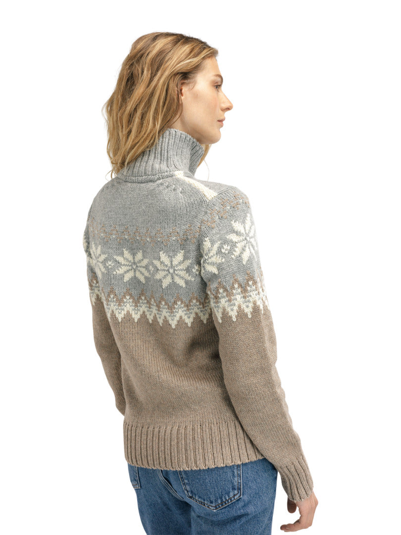 Dale of Norway - Myking Women's Sweater - Mountainstone/Lightcharcoal from beind