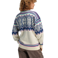 Dale of Norway - VM Trondheim Women's Sweater - Off-White/Indigo from behind