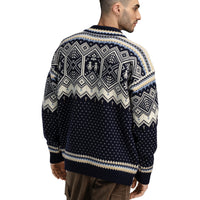 Dale of Norway - VM Trondheim Men's Sweater - Navy/Off-White from behind