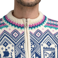 Dale of Norway - VM Trondheim Men's Sweater - Off-White/Indigo close up