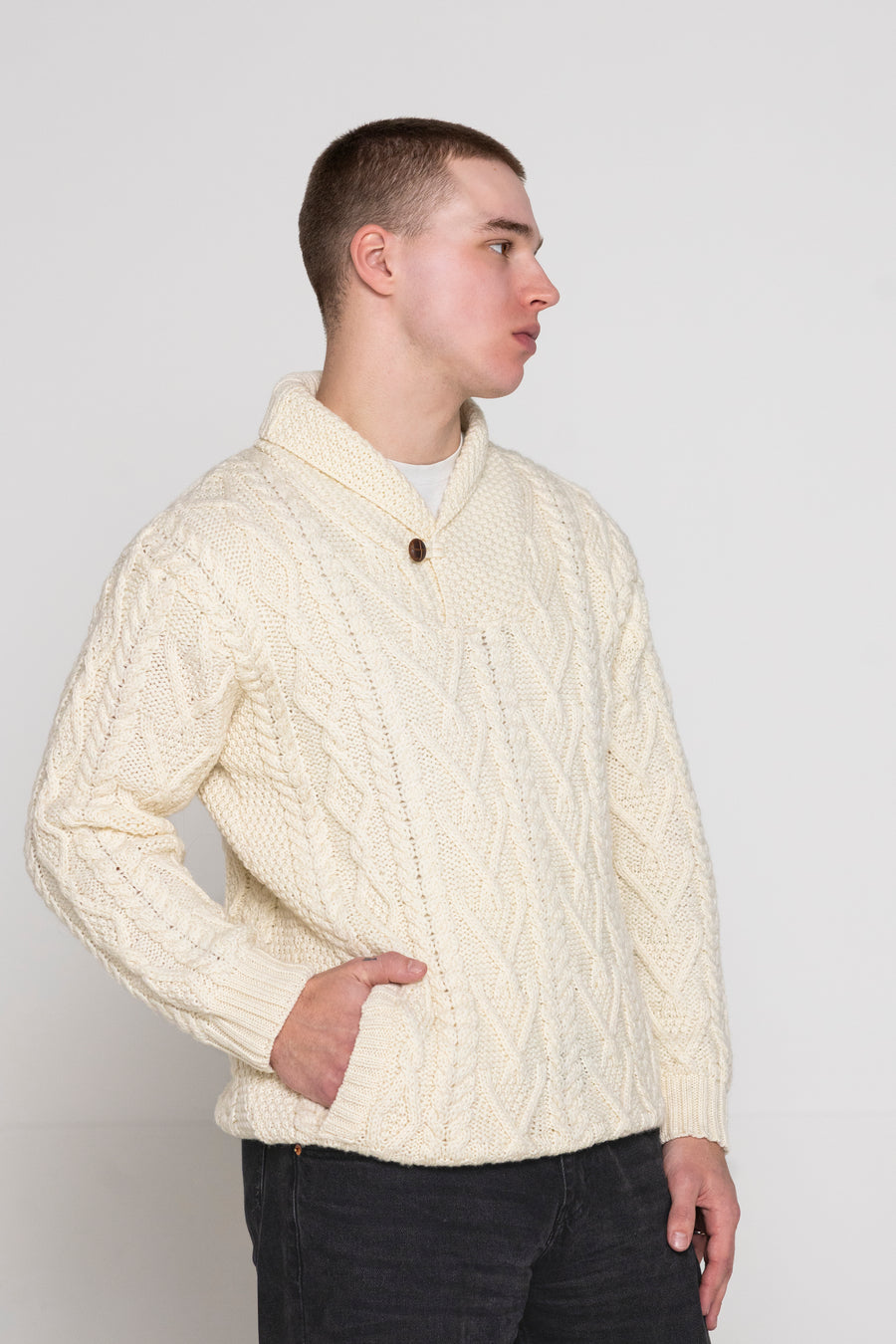 Aran - Men's Dublin Sweater - Natural